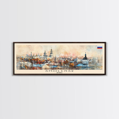 Smolensk Russia Travel Art, City Art, Framed Canvas Print or Metal Wall Art, Europe Travel Poster, Panoramic Wall Art, Extra Wide Wall Art