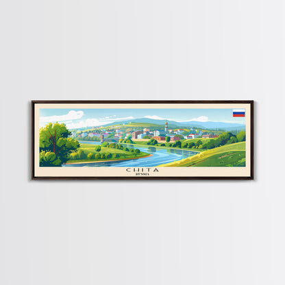 Chita Russia Travel Print Wall Art, Panoramic City Art, Travel Art, Wall Decor, Vacation Gift, Framed Canvas Print Or Metal Art