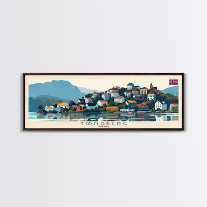Tųnsberg Norway Travel Print Wall Art, Panoramic City Art, Travel Art, Wall Decor, Vacation Gift, Framed Canvas Print Or Metal Art