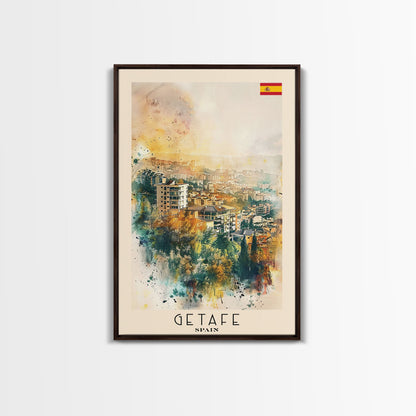 Getafe Spain Skyline Art, Framed Canvas Print, Bedroom Wall Art, Travel Poster Art, Home Decoration, Spanish Art