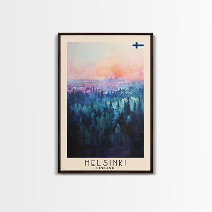 Helsinki Finland Skyline Art Print, Framed Canvas Wall Art, Living Room Decor, Office Art, Cityscape Poster, Home Decor, Travel Poster Art