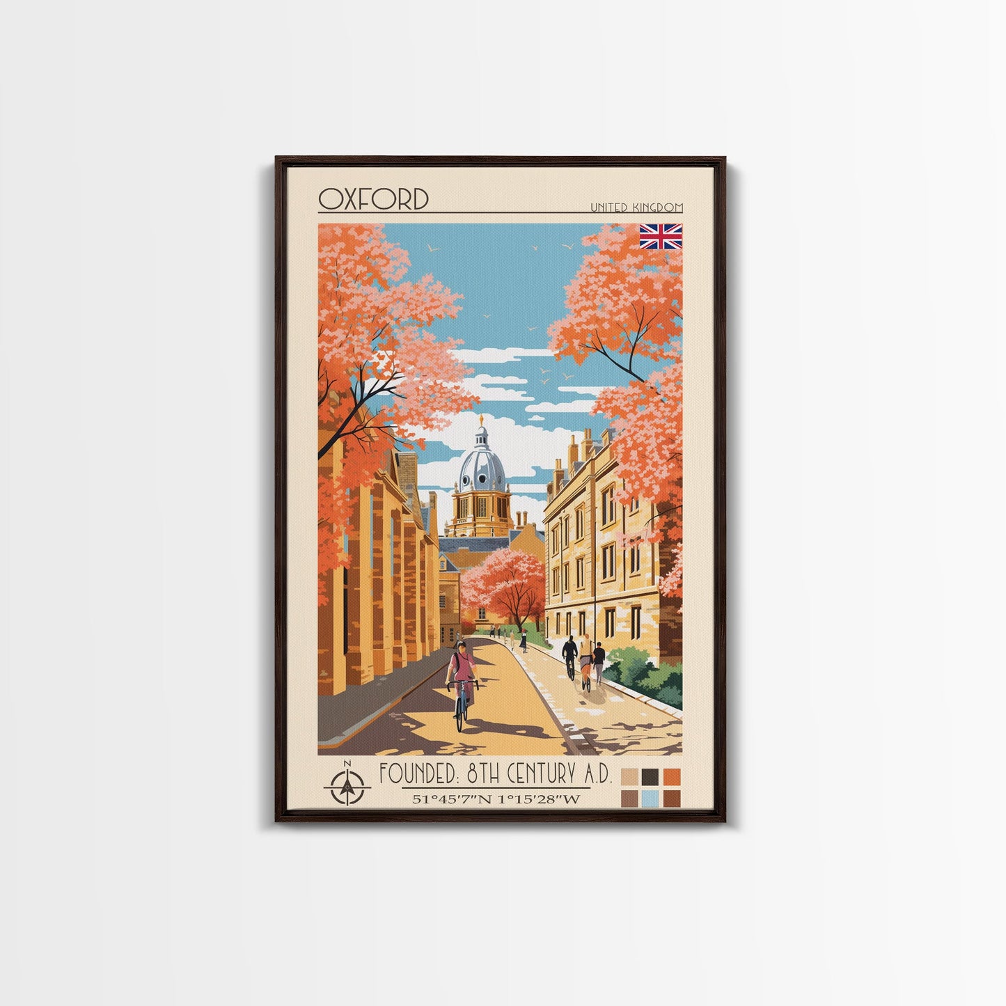 Nyiregyhaza Hungary Travel Poster Framed Canvas Print, Midcentury Modern Art, Pop Art Wall Decor, Scenic Wall Art, Living Room Decoration, Office Art