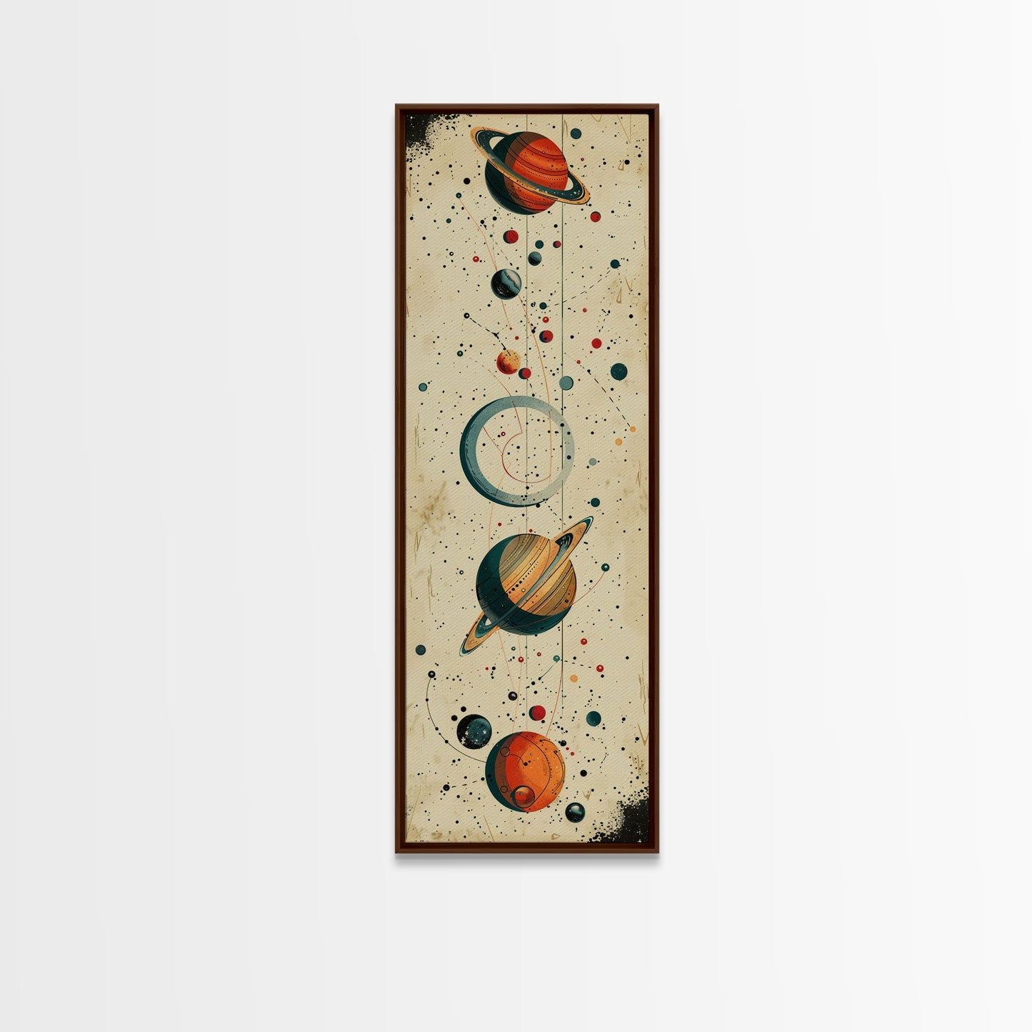 Planets and Stars, Boys Nursery Room Decor, Gift For Son, Framed Canvas Print