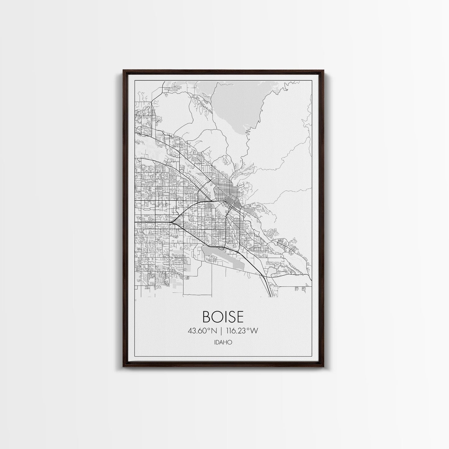 Boise Street Map, Idaho Map, City Map Art, Modern Wall Art, Wall Art, Canvas Print, Canvas Wall Art, Home Décor Wall Art, Travel Print