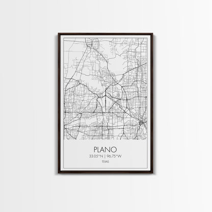 Plano Street Map, Texas Map, City Map Art, Minimalist Art, Wall Art, Canvas Print, Wall Art Prints, Travelling Gift, Living Room Décor