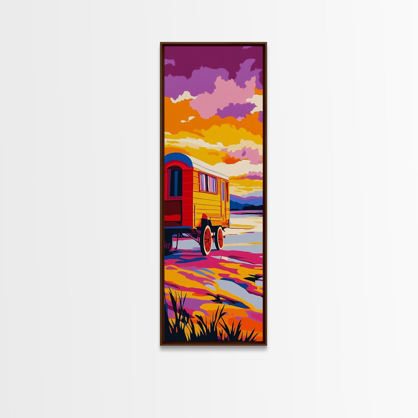 Sunset Wagon Art Canvas Print Southwest Wall Art Boho Art Pink Orange Wall Art Rustic Decor Living Room Art Above Bed Art