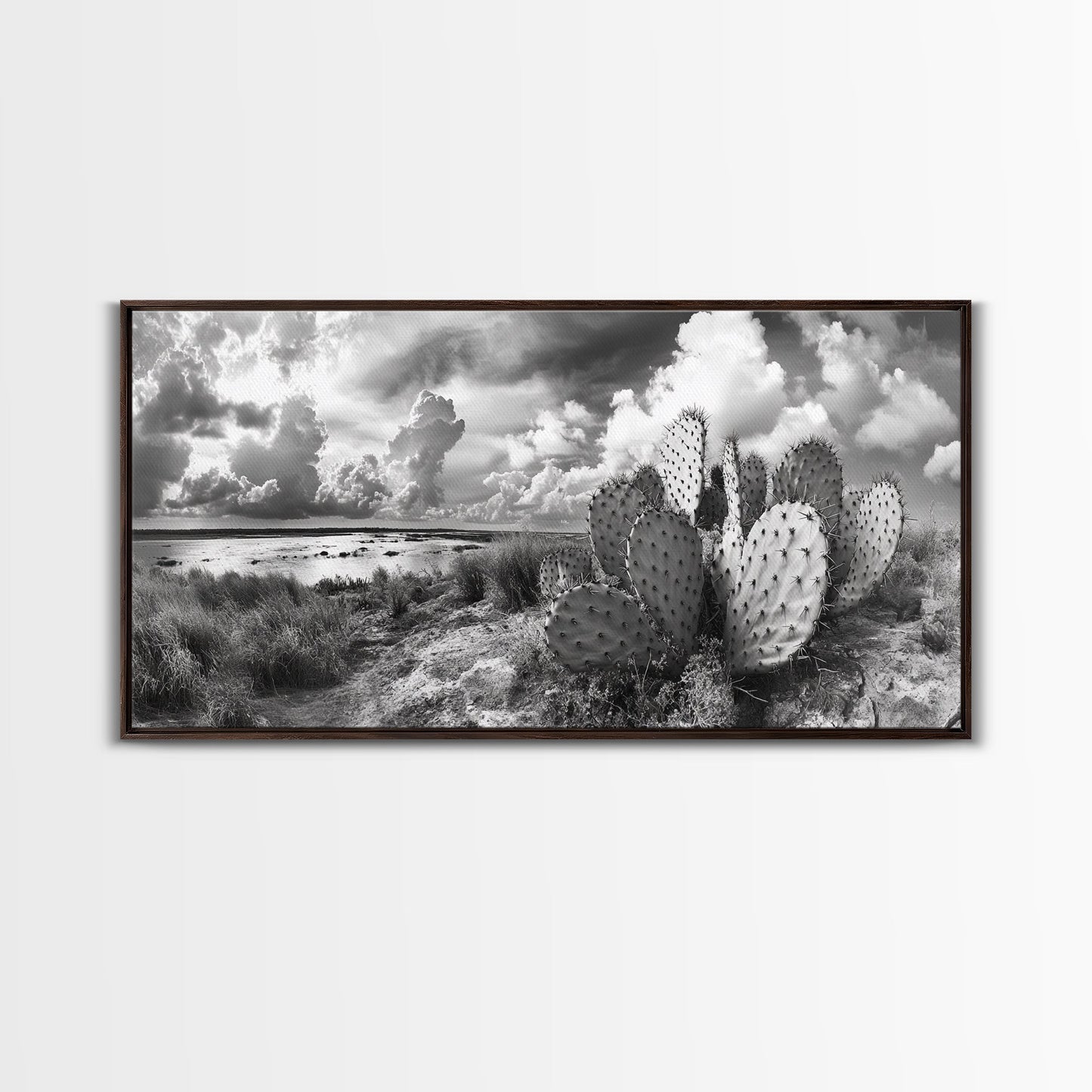 Desert Landscape, Joshua tree art, rustic decor, botanical prints, scenic view, panoramic art, southwest wall art, Canvas Print