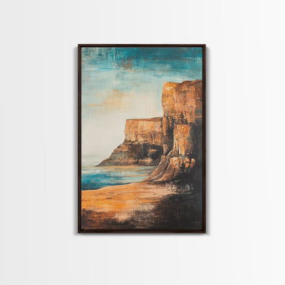 Irish Cliffs Painting, Ireland painting, coastal decor, landscape painting, nautical wall art, seascape painting, Canvas Print