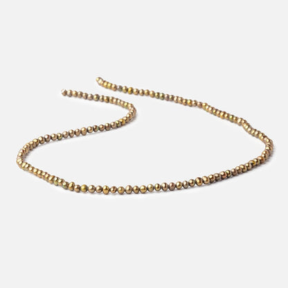 3.5x3mm Light Olive Green Off Round Freshwater Pearl 16 inch 135 pieces