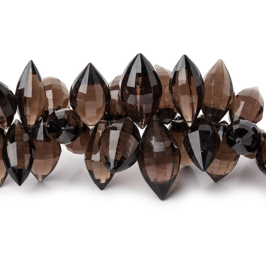 15x7-18x9mm Smoky Quartz Faceted Marquise Beads 8 inch 68 pieces