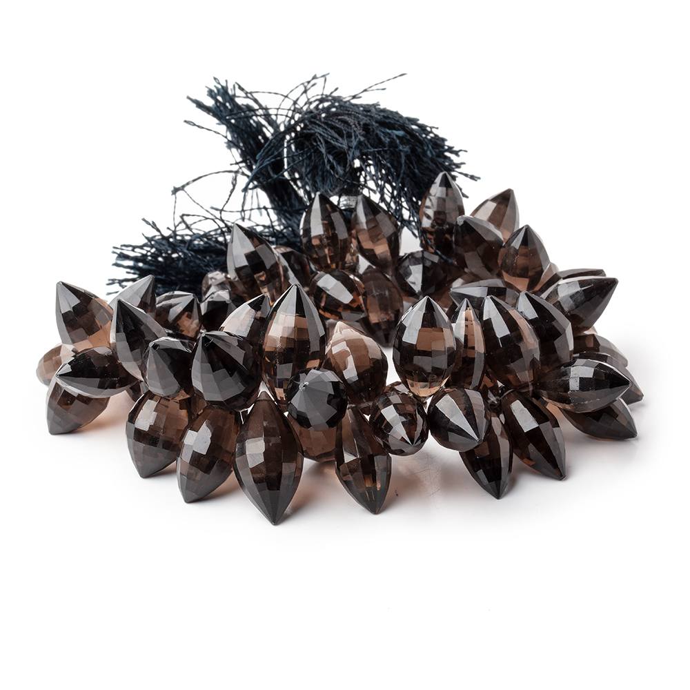 15x7-18x9mm Smoky Quartz Faceted Marquise Beads 8 inch 68 pieces