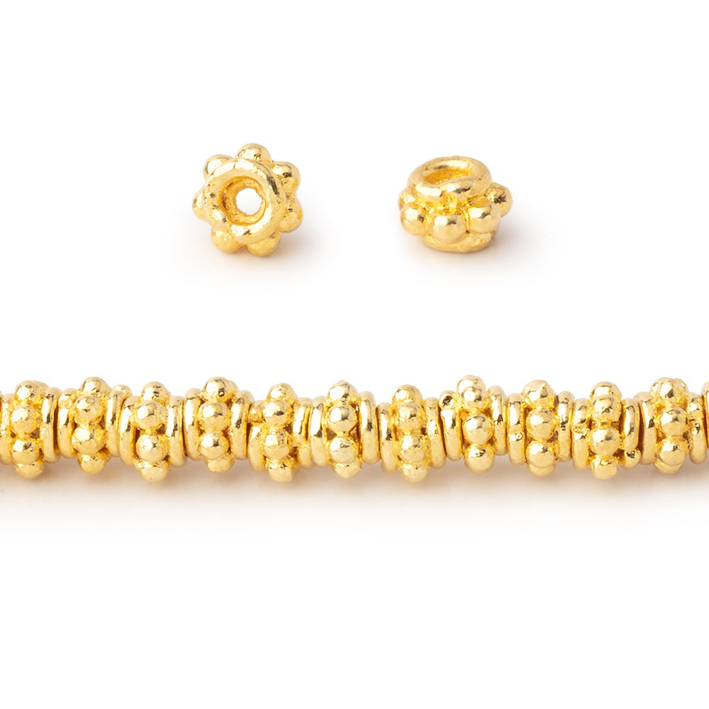 5mm 22kt Gold Plated Copper Spacer Beads 8 inch 60 pieces