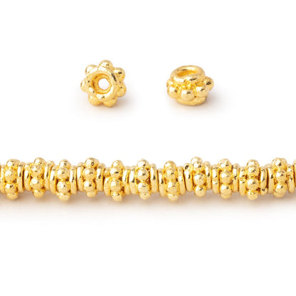 5mm 22kt Gold Plated Copper Spacer Beads 8 inch 60 pieces