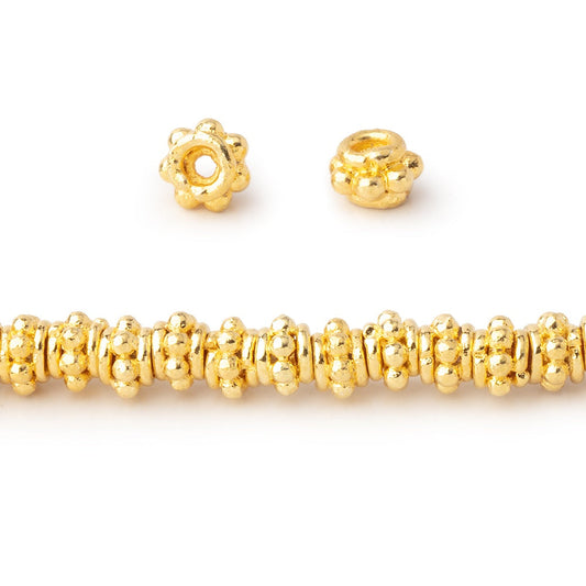 5mm 22kt Gold Plated Copper Spacer Beads 8 inch 60 pieces