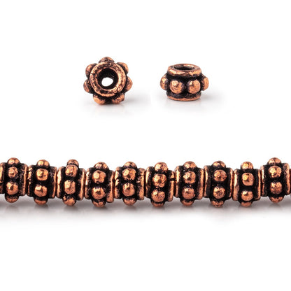 5x3mm Antiqued Copper Spacer Beads 8 inch 59 pieces