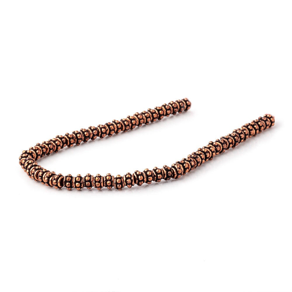 5x3mm Antiqued Copper Spacer Beads 8 inch 59 pieces