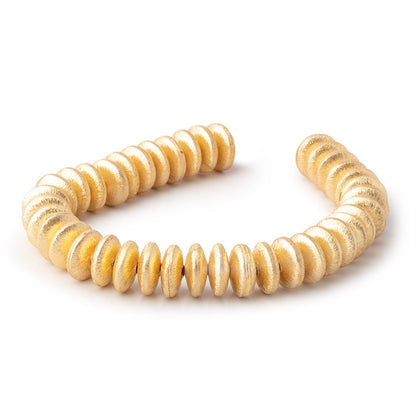12mm 22KT Gold Plated Copper Disc Brushed Bead 8 inch 39 pieces