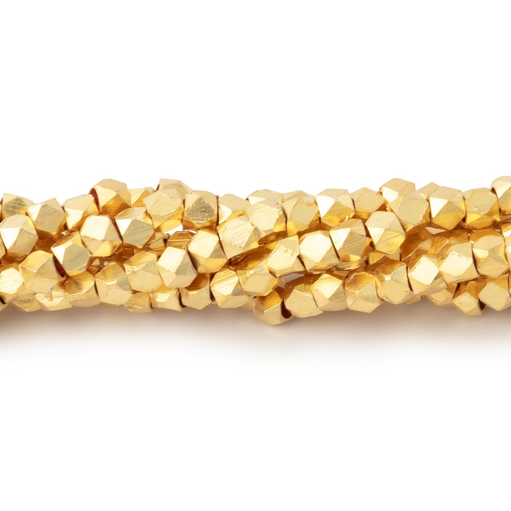 3mm Shiny Faceted Nugget Beads 8 inch 68 pieces