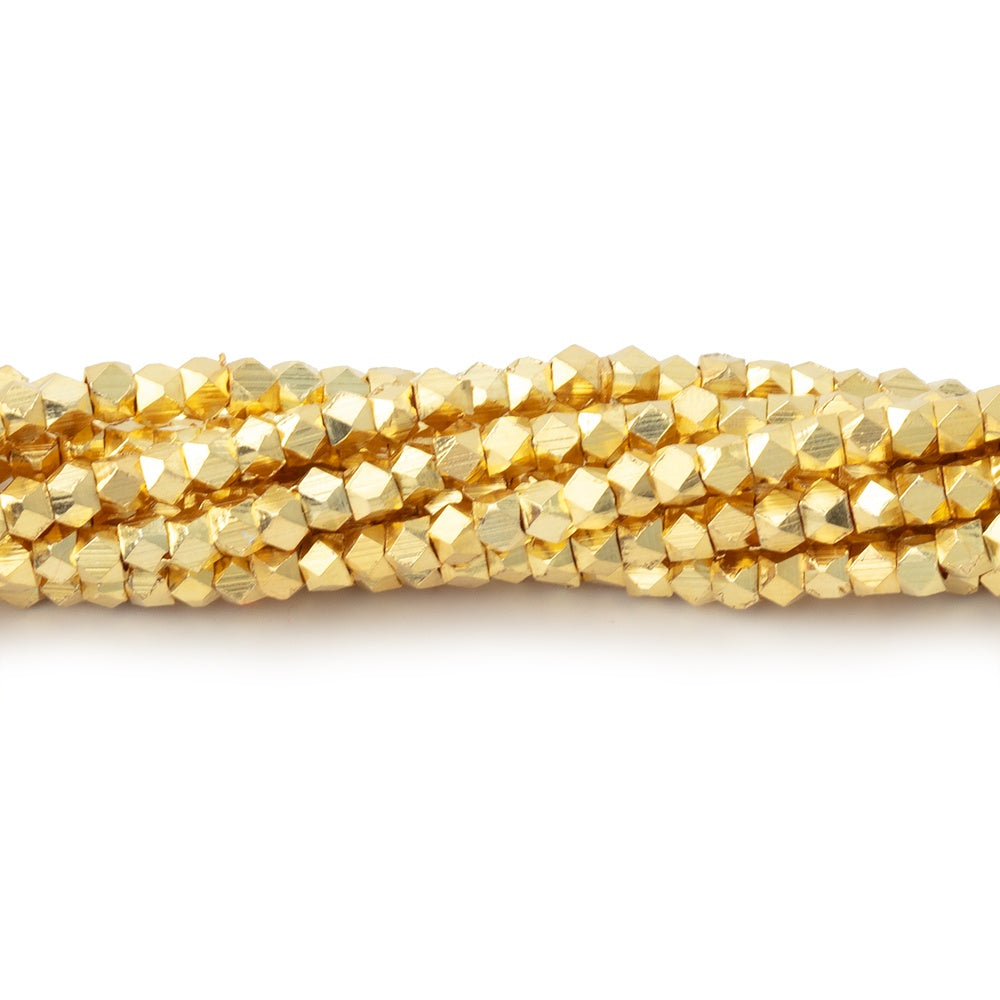 2mm Shiny Faceted Nugget Beads 8 inch 90 pieces