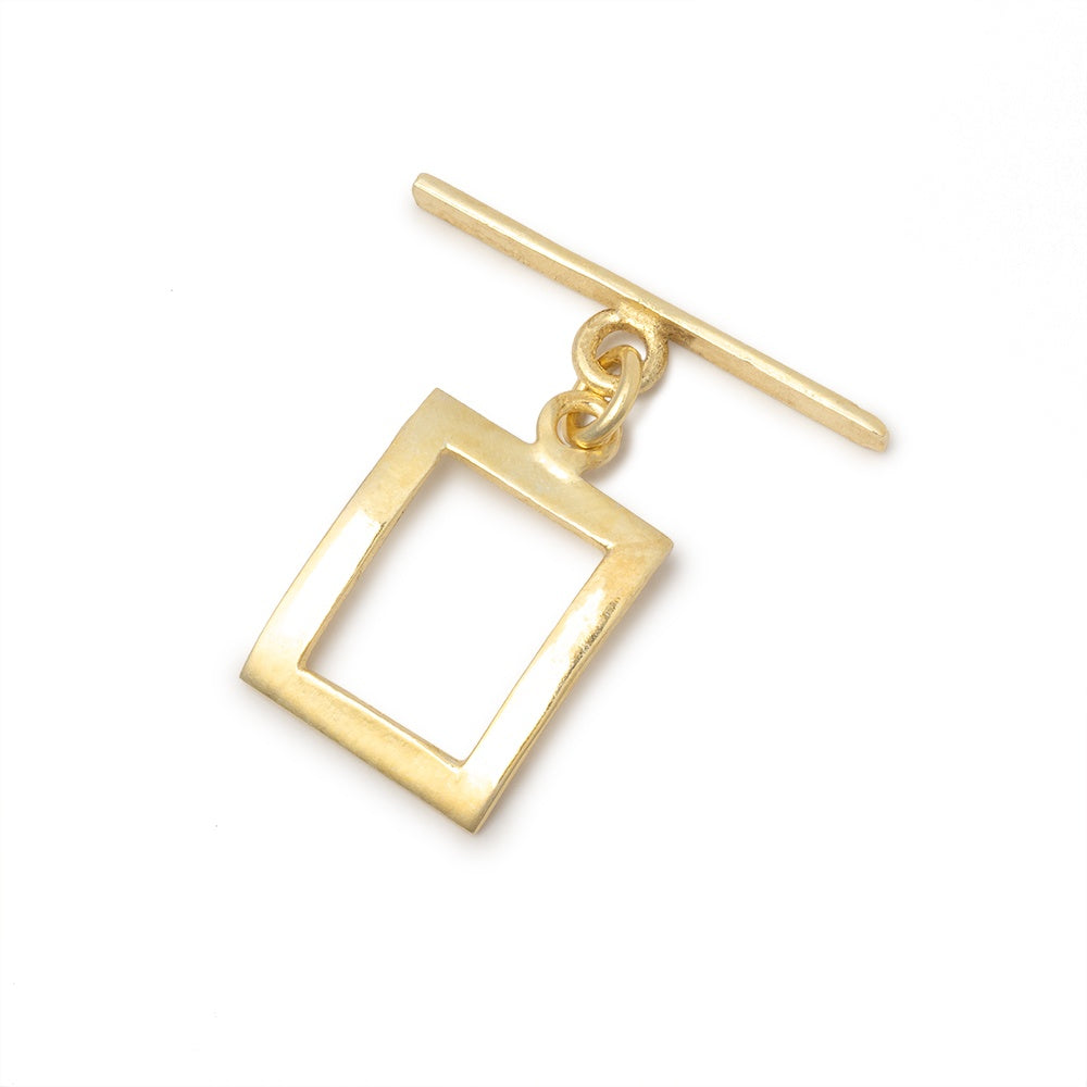 16x13mm Vermeil Curved Rectangular Toggle 1 piece