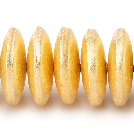 18mm 22kt Gold Plated Copper Brushed Disc 8 inch 33 Beads