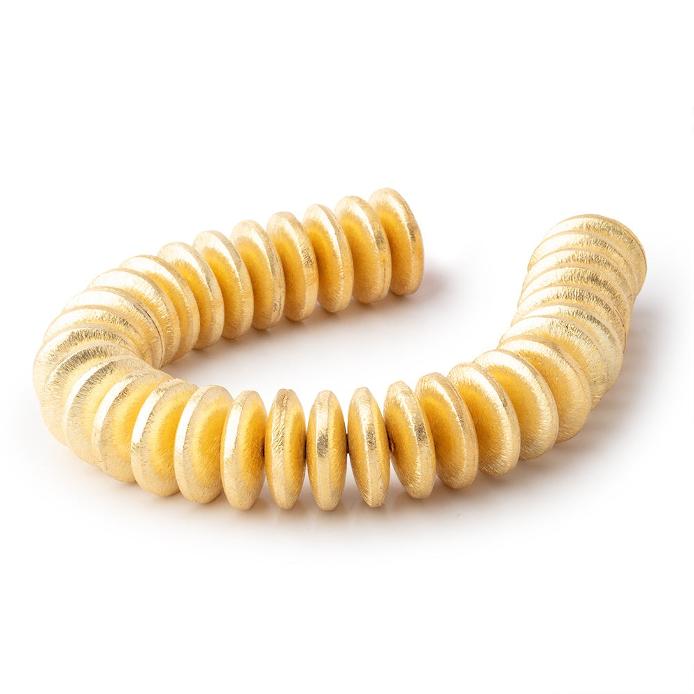18mm 22kt Gold Plated Copper Brushed Disc 8 inch 33 Beads