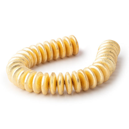 18mm 22kt Gold Plated Copper Brushed Disc 8 inch 33 Beads