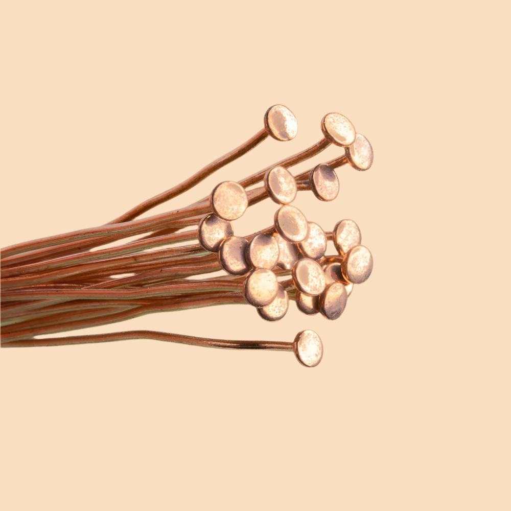3" length Copper Headpin Round 22 Guage 22 pcs per bag