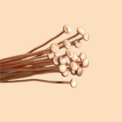 3" length Copper Headpin Round 22 Guage 22 pcs per bag