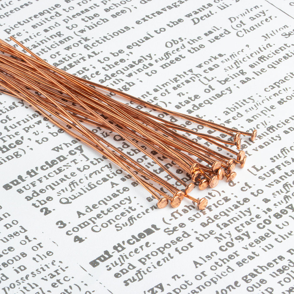 3" length Copper Headpin Round 22 Guage 22 pcs per bag