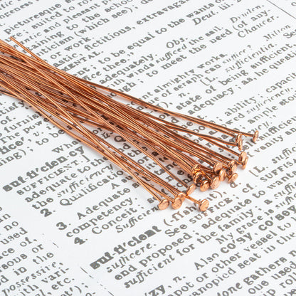 3" length Copper Headpin Round 22 Guage 22 pcs per bag