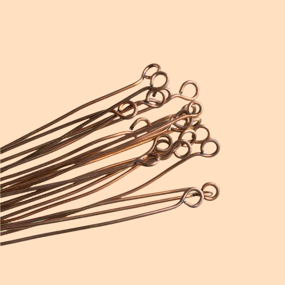 3" length Copper Eyepin 22 Guage 22 pcs per bag