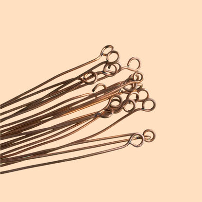 3" length Copper Eyepin 22 Guage 22 pcs per bag