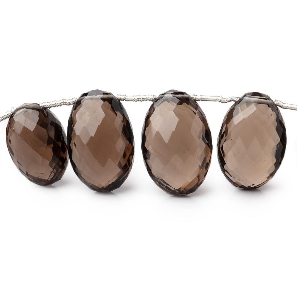 13x10-18x12mm Smoky Quartz Faceted Oval Beads 7.5 inch 12 pieces