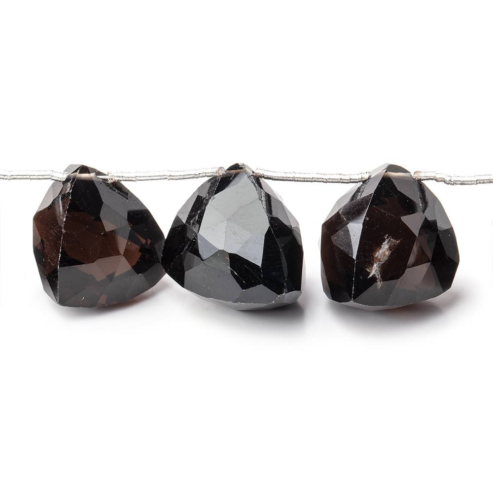 13-15mm Smoky Quartz Faceted Trillion Beads 7 inch 13 pieces