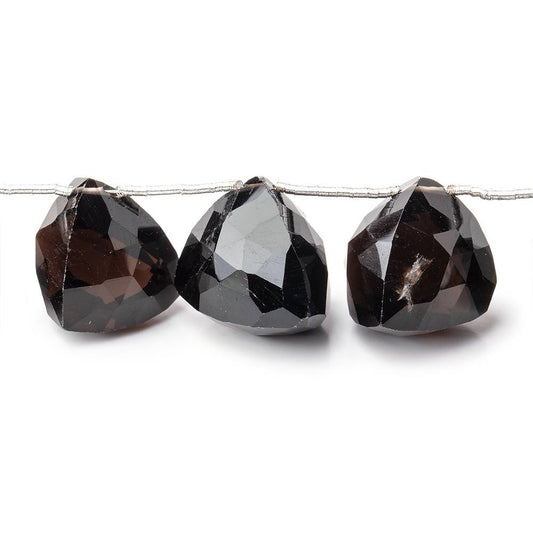 13-15mm Smoky Quartz Faceted Trillion Beads 7 inch 13 pieces