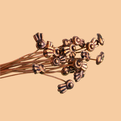 3" length Copper Ribbon Design Headpin, 22 Guage 22 pieces