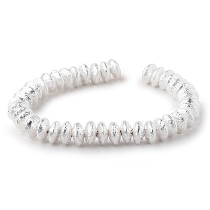 10mm Sterling Silver plated Copper Disc Beads 8 inch 40 pieces