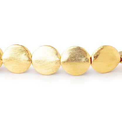 11mm 22kt Gold Plated Copper Brushed Coin 8 inch 19 Beads