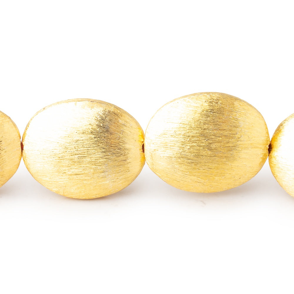 16x13mm 22kt Gold Plated Copper Brushed Oval 8 inch 13 Beads