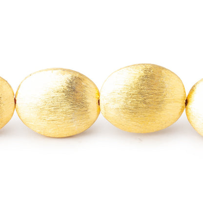 16x13mm 22kt Gold Plated Copper Brushed Oval 8 inch 13 Beads