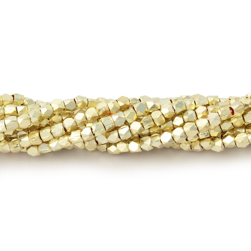 2mm Shiny Faceted Nugget Beads 8 inch 90 pieces