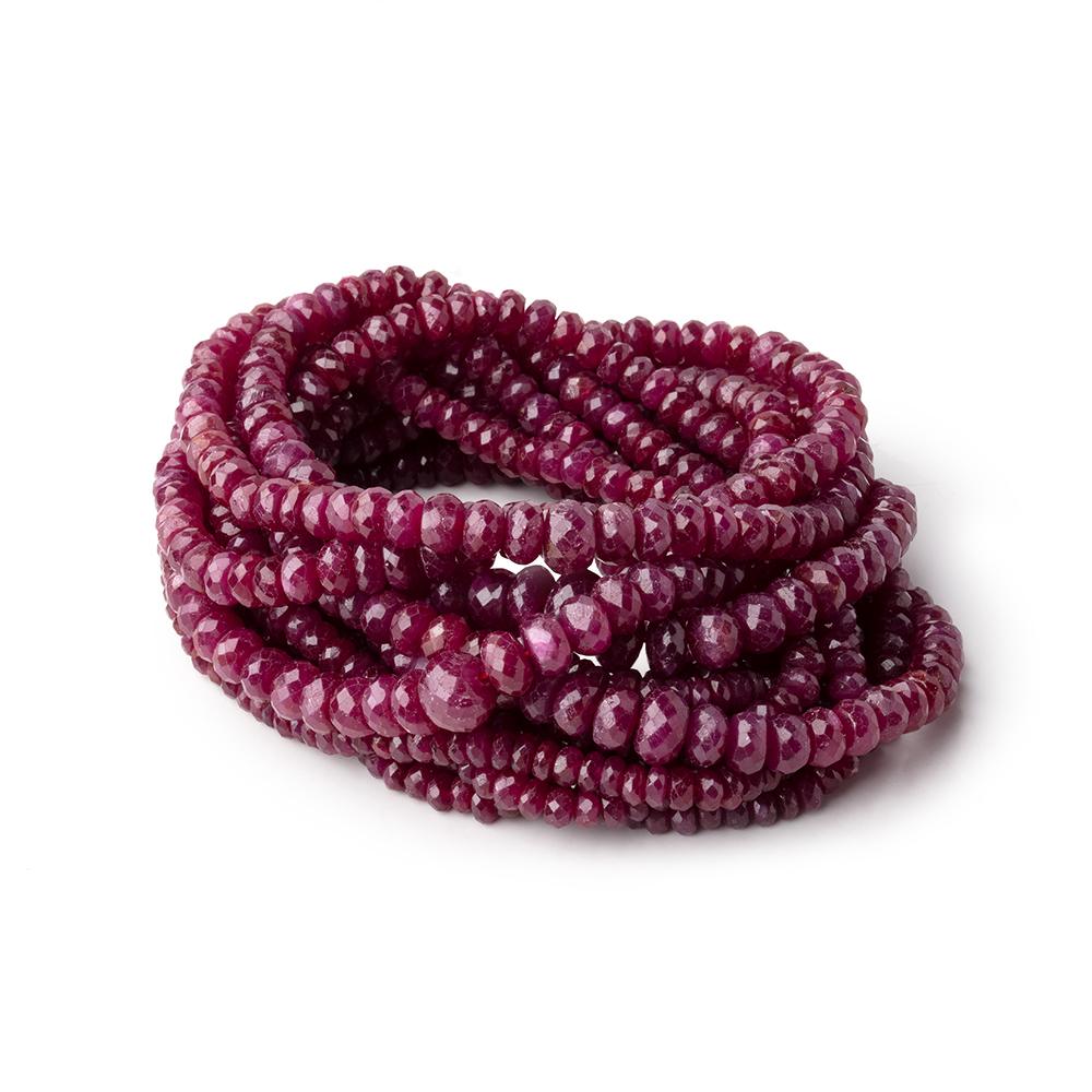 2.5-5.5mm Ruby Faceted Rondelle Beads 18 inch 233 pieces