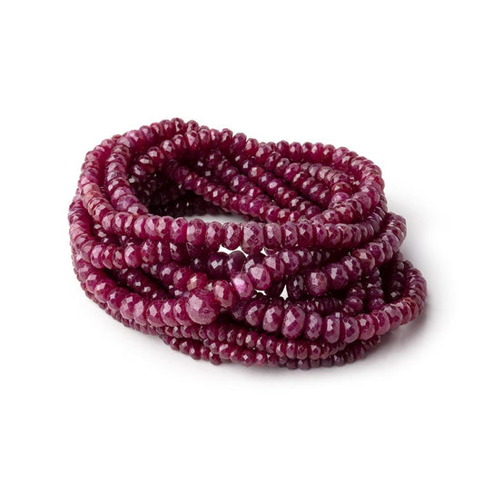 2.5-5.5mm Ruby Faceted Rondelle Beads 18 inch 233 pieces