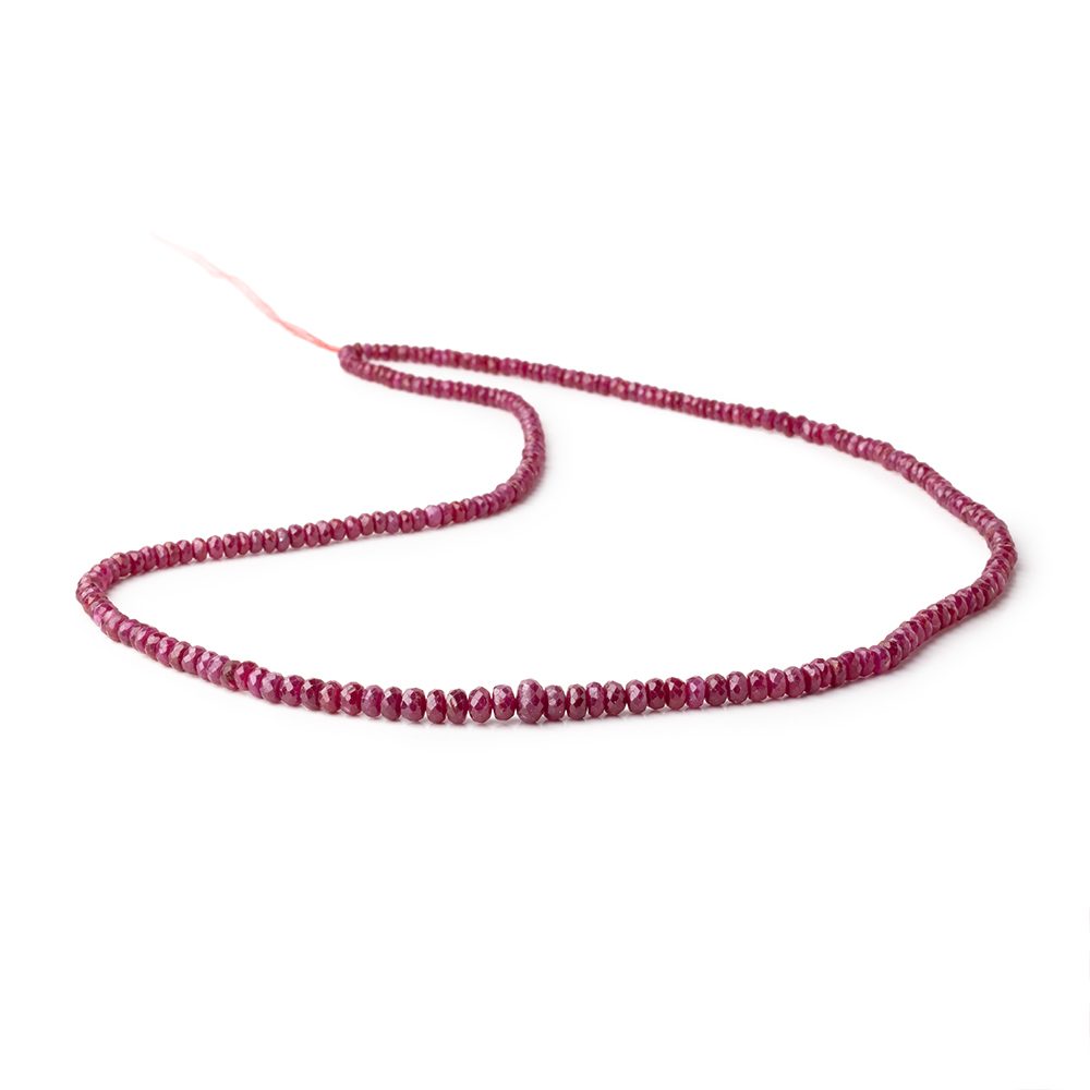 2.5-5.5mm Ruby Faceted Rondelle Beads 18 inch 233 pieces