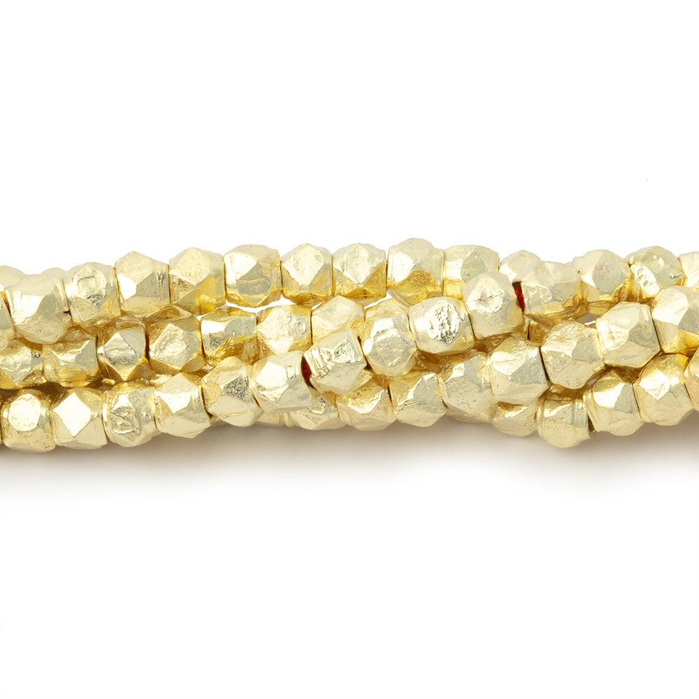 3.5mm Hand Cut Faceted Nugget Beads 8 inch 57 pieces