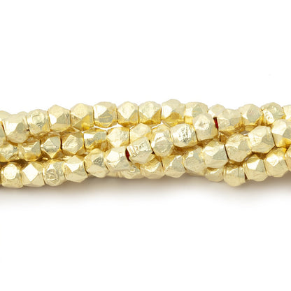 3.5mm Hand Cut Faceted Nugget Beads 8 inch 57 pieces