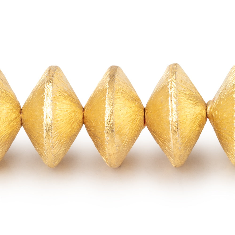 12mm 22kt Gold Plated Copper Disc Brushed Beads 8 inch 26 pieces