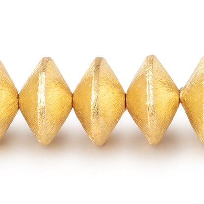 12mm 22kt Gold Plated Copper Disc Brushed Beads 8 inch 26 pieces