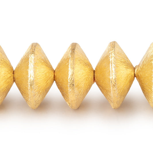 12mm 22kt Gold Plated Copper Disc Brushed Beads 8 inch 26 pieces